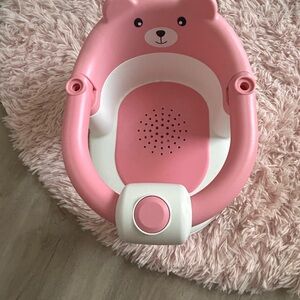 Pink Bear Baby Bath Seat
